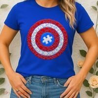 Captain Autism Puzzle Shield Women's T-Shirt thumb 2
