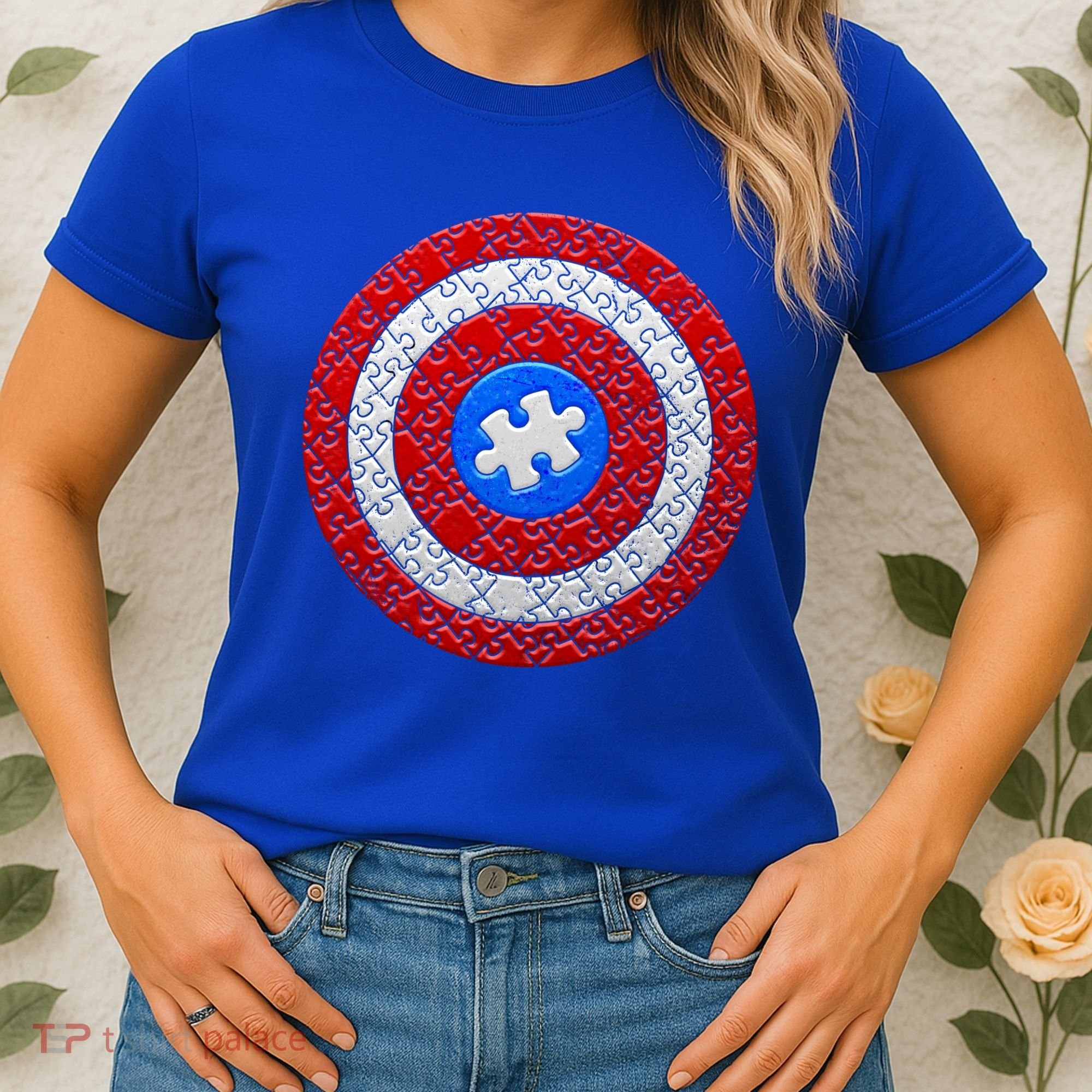 Captain Autism Puzzle Shield Women's T-Shirt