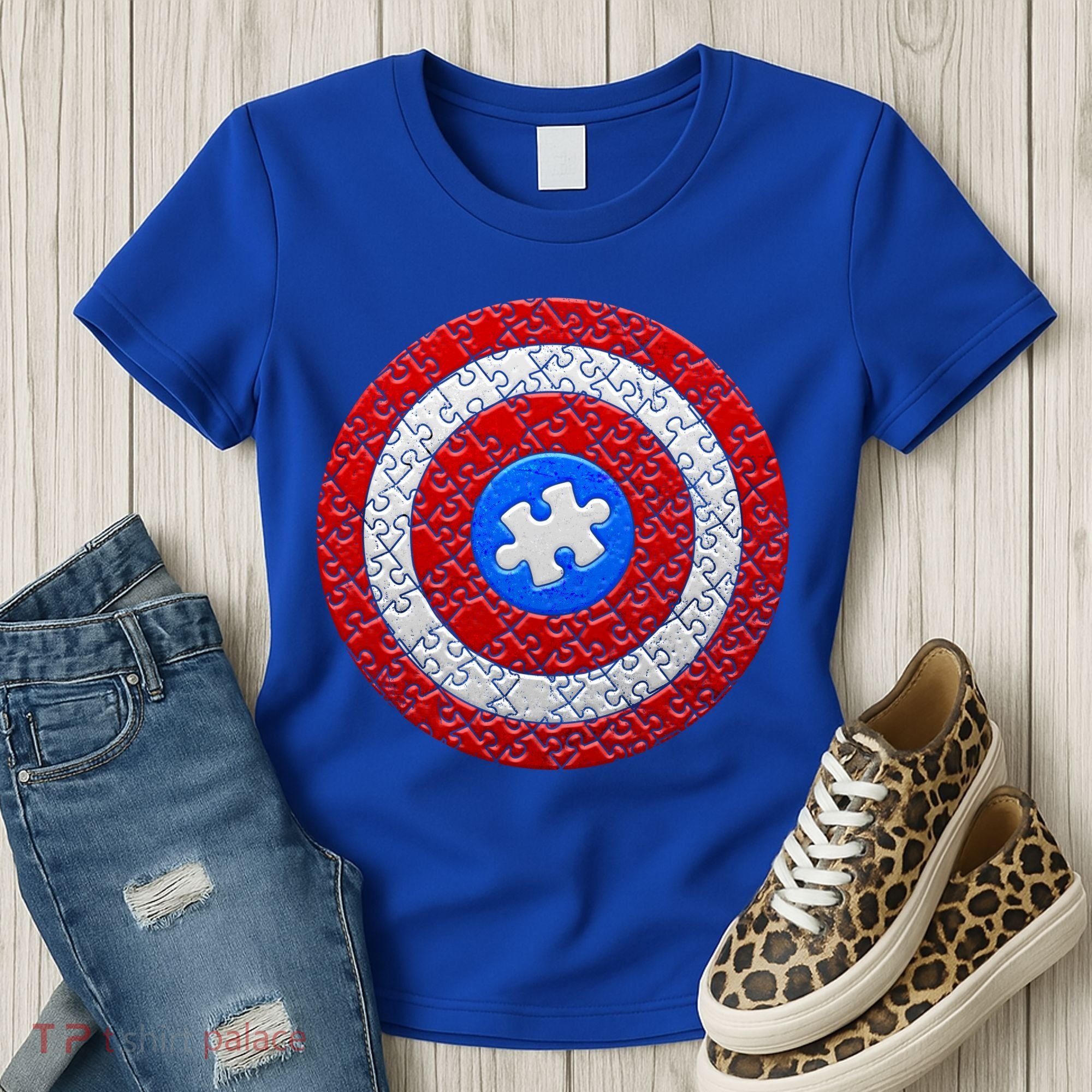 Captain Autism Puzzle Shield Women's T-Shirt