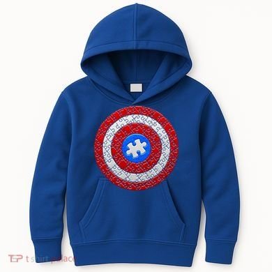 Captain Autism Puzzle Shield Kids Hoodie