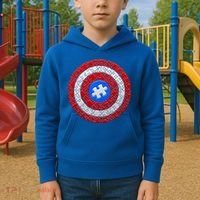 Captain Autism Puzzle Shield Kids Hoodie thumb 2