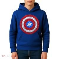 Captain Autism Puzzle Shield Kids Hoodie thumb 4