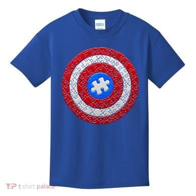 Captain Autism Puzzle Shield Kids T-Shirt