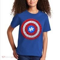 Captain Autism Puzzle Shield Kids T-Shirt thumb 2