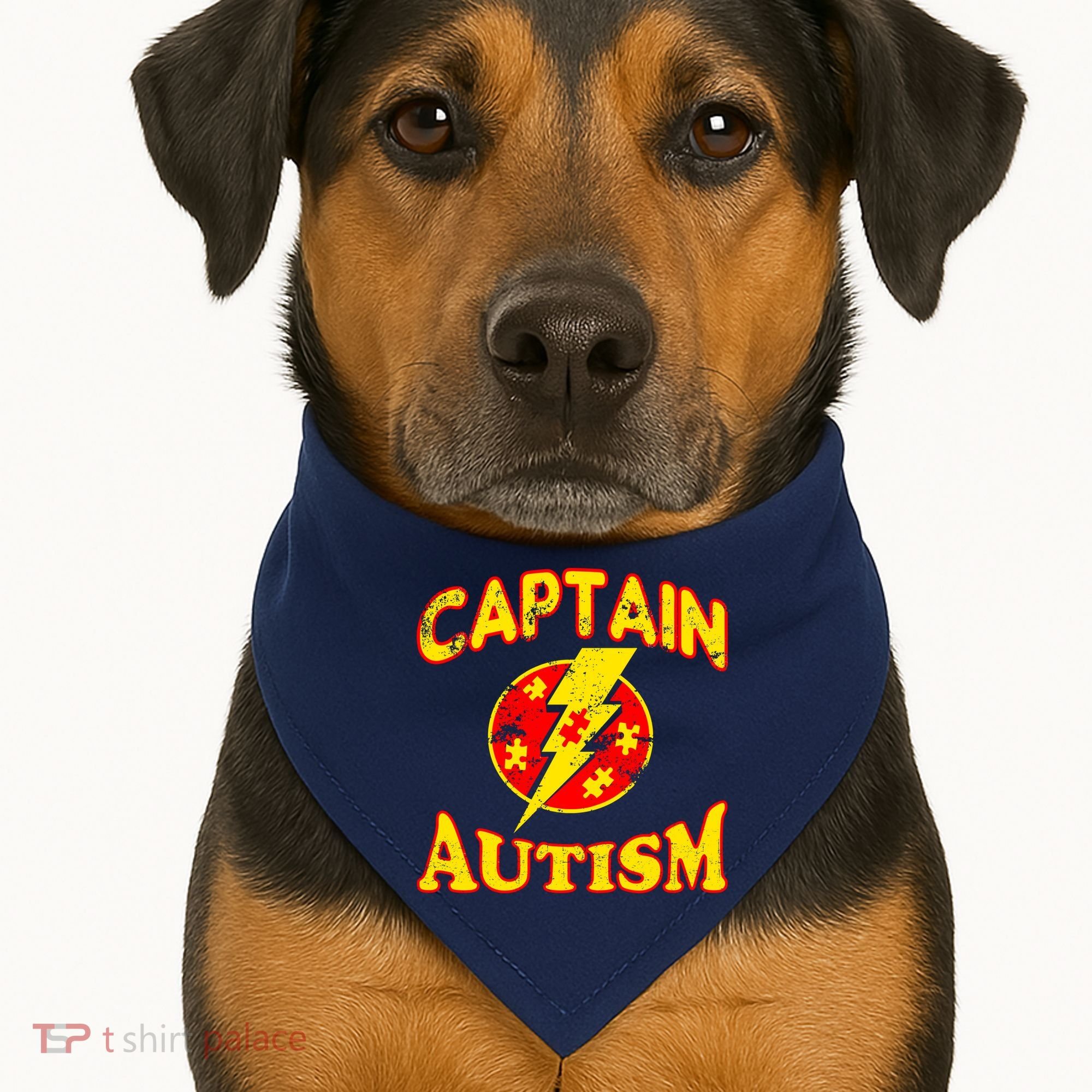 Captain Autism Superhero Logo USA-Made Doggie Bandana