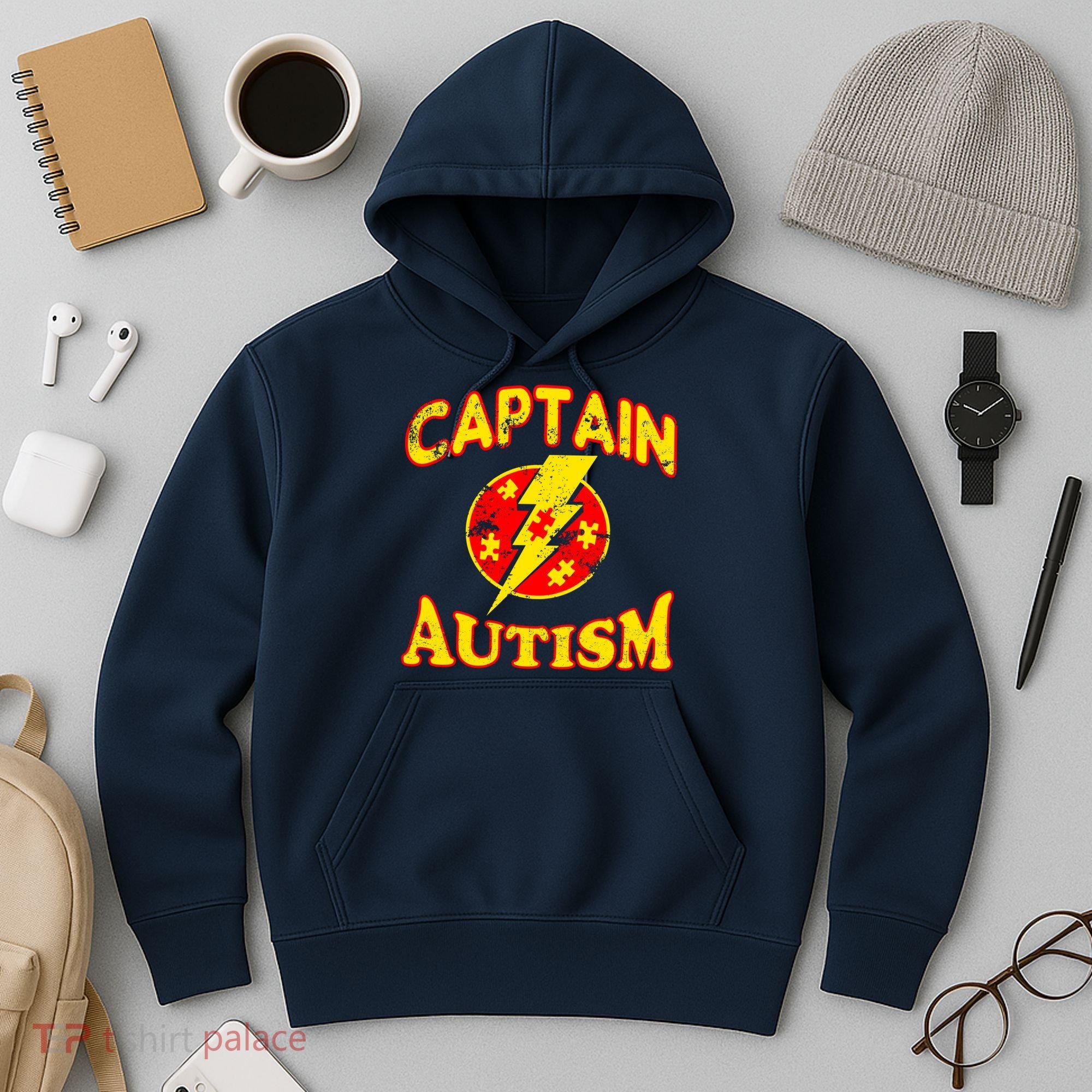 Captain Autism Superhero Logo Hoodie