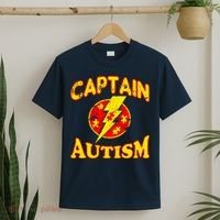 Captain Autism Superhero Logo T-Shirt thumb 2