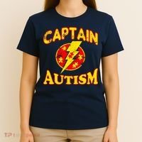 Captain Autism Superhero Logo T-Shirt thumb 4