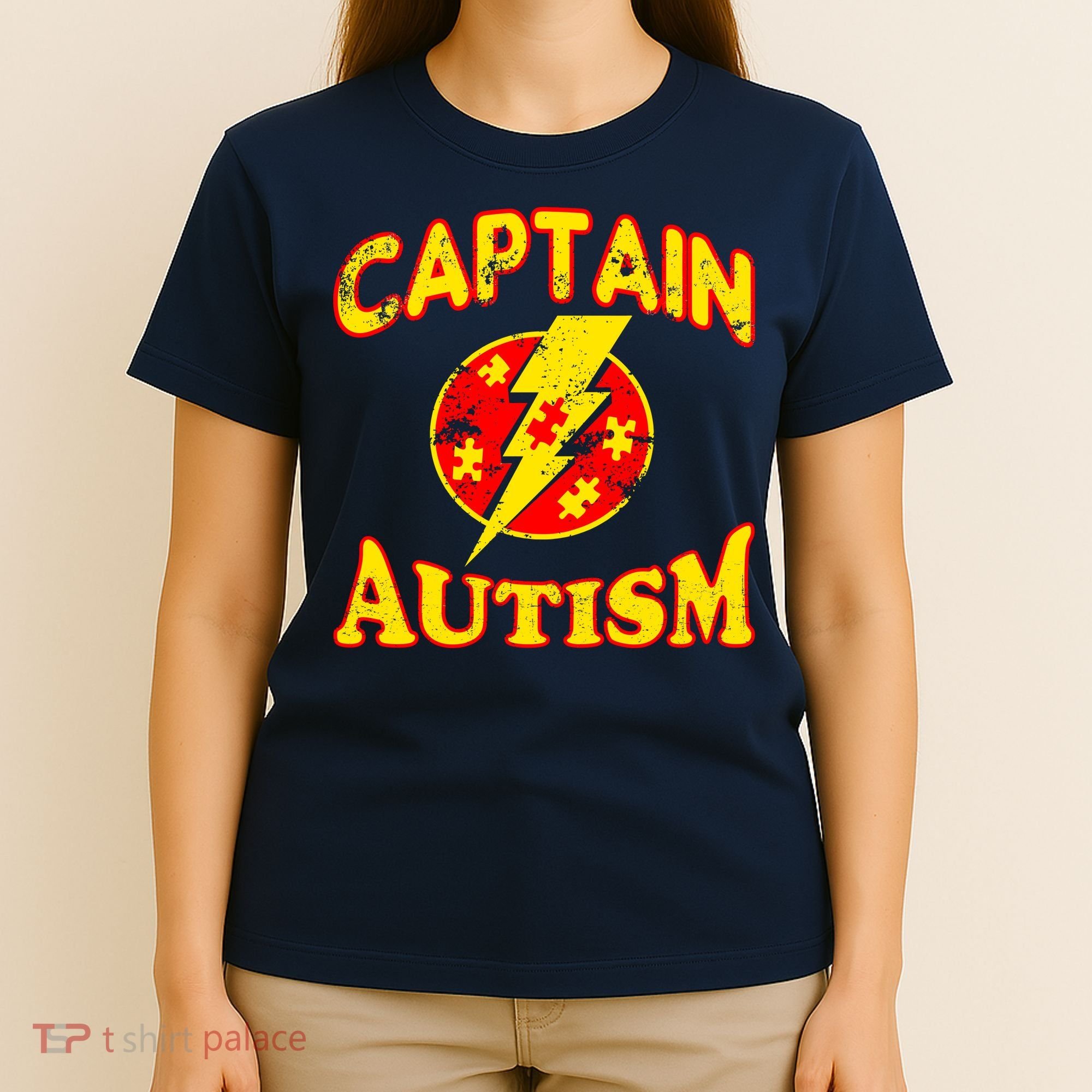 Captain Autism Superhero Logo T-Shirt