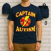 Captain Autism Superhero Logo T-Shirt thumb 6