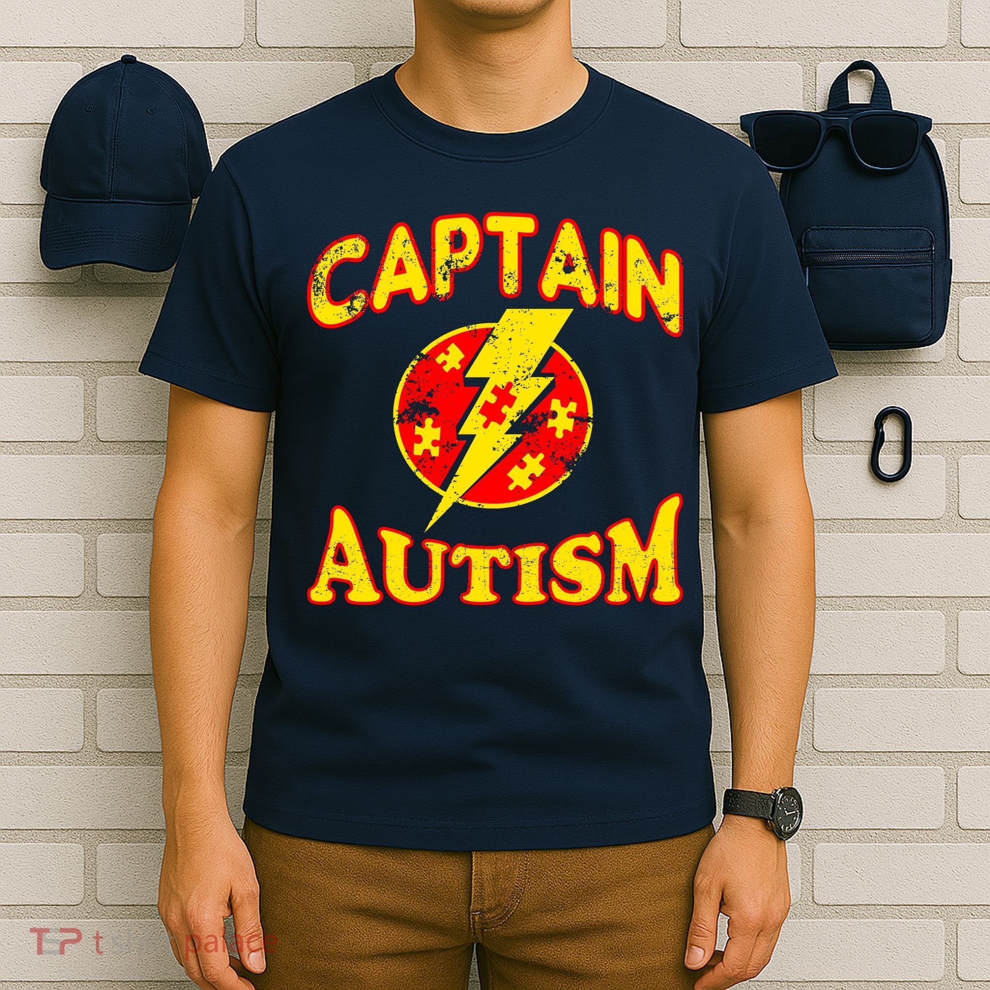 Captain Autism Superhero Logo T-Shirt