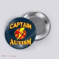 Captain Autism Superhero Logo Button thumb 0
