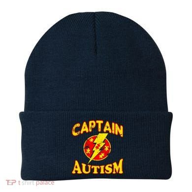 Captain Autism Superhero Logo Beanie