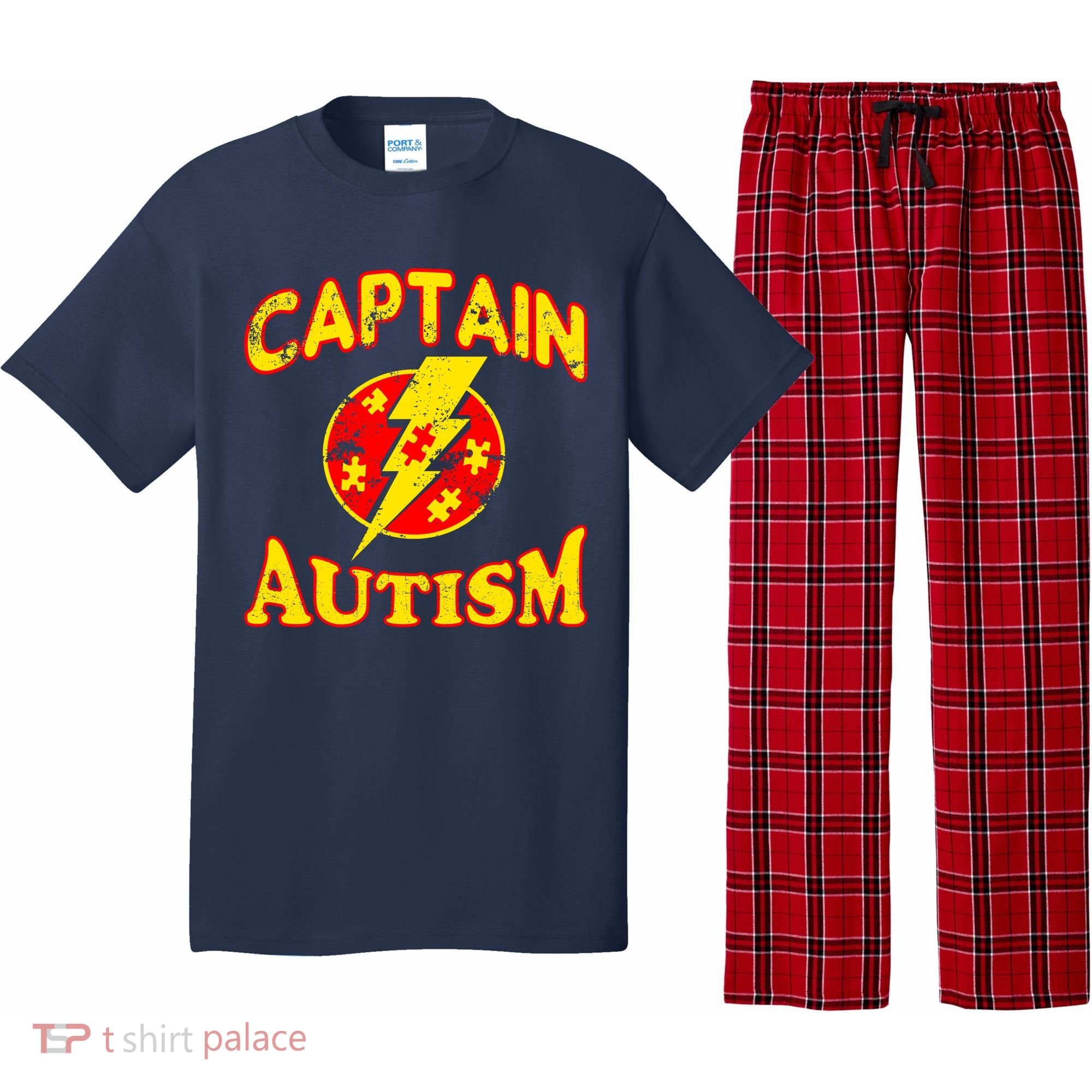 Captain Autism Superhero Logo Pajama Set