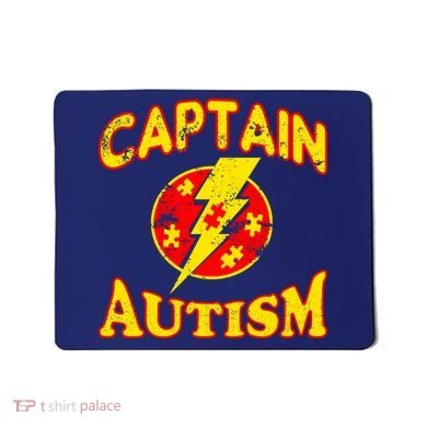 Captain Autism Superhero Logo Mousepad