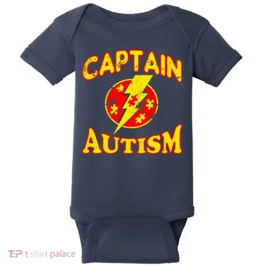 Captain Autism Superhero Logo Baby Bodysuit