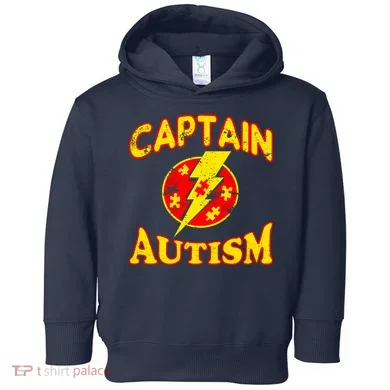 Captain Autism Superhero Logo Toddler Hoodie