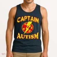 Captain Autism Superhero Logo Tank Top thumb 3