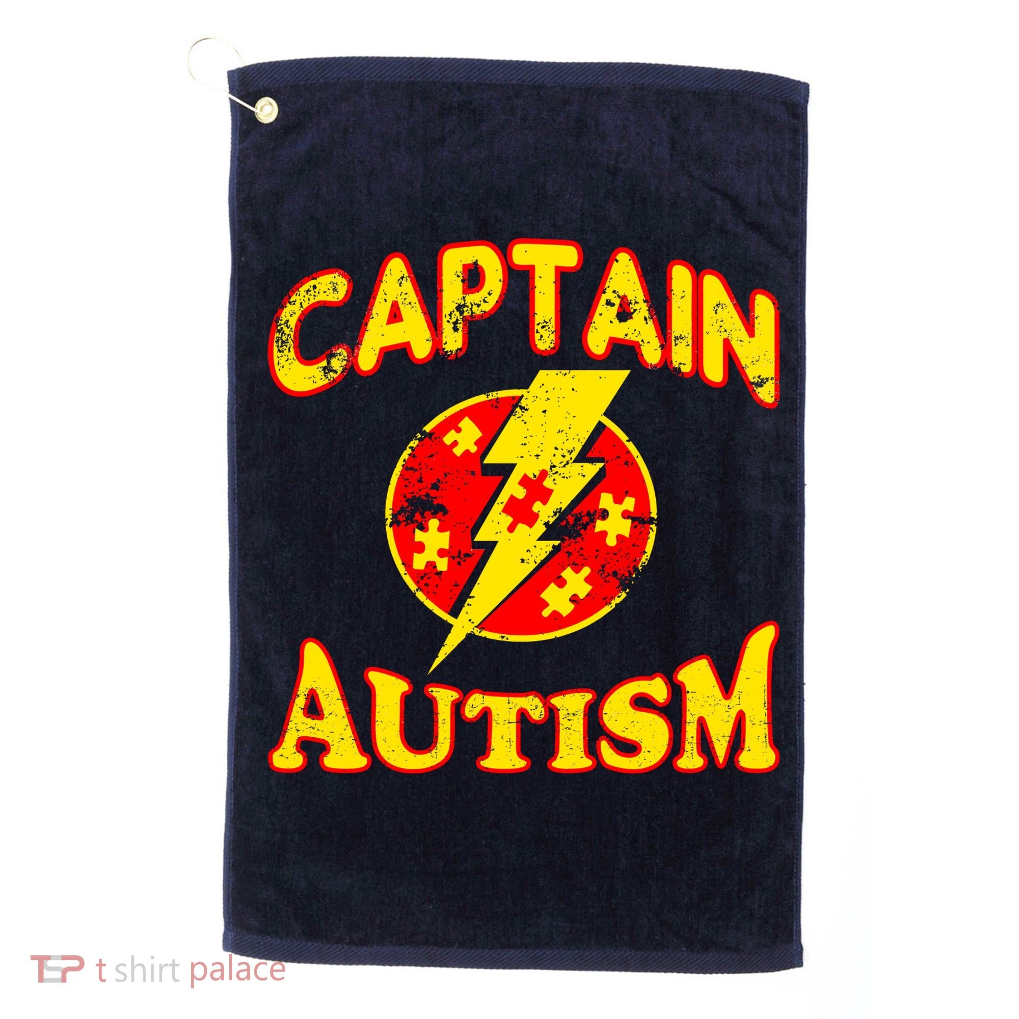Captain Autism Superhero Logo Golf Towel