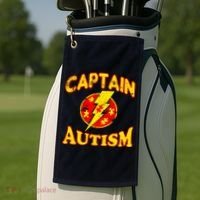 Captain Autism Superhero Logo Golf Towel thumb 2