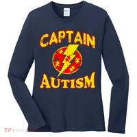 Captain Autism Superhero Logo Women's Long Sleeve Shirt thumb 0