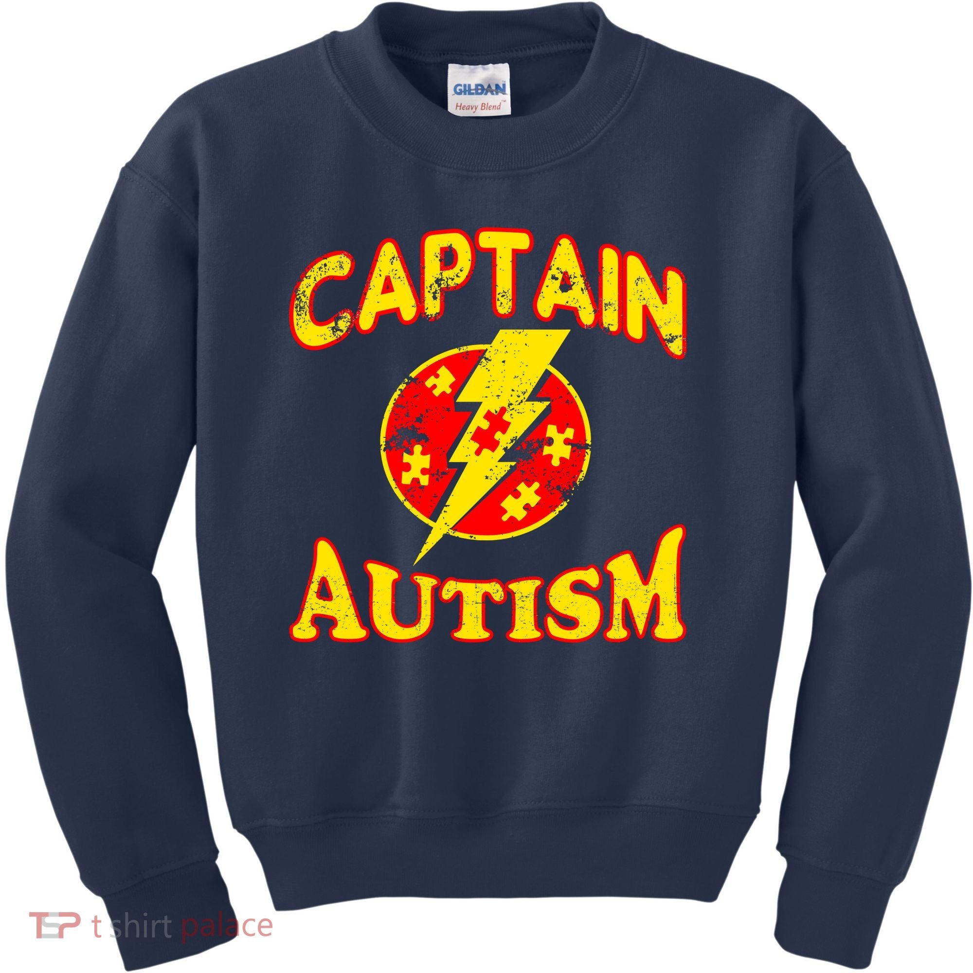 Captain Autism Superhero Logo Kids Sweatshirt