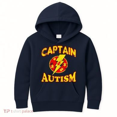 Captain Autism Superhero Logo Kids Hoodie