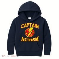 Captain Autism Superhero Logo Kids Hoodie thumb 0