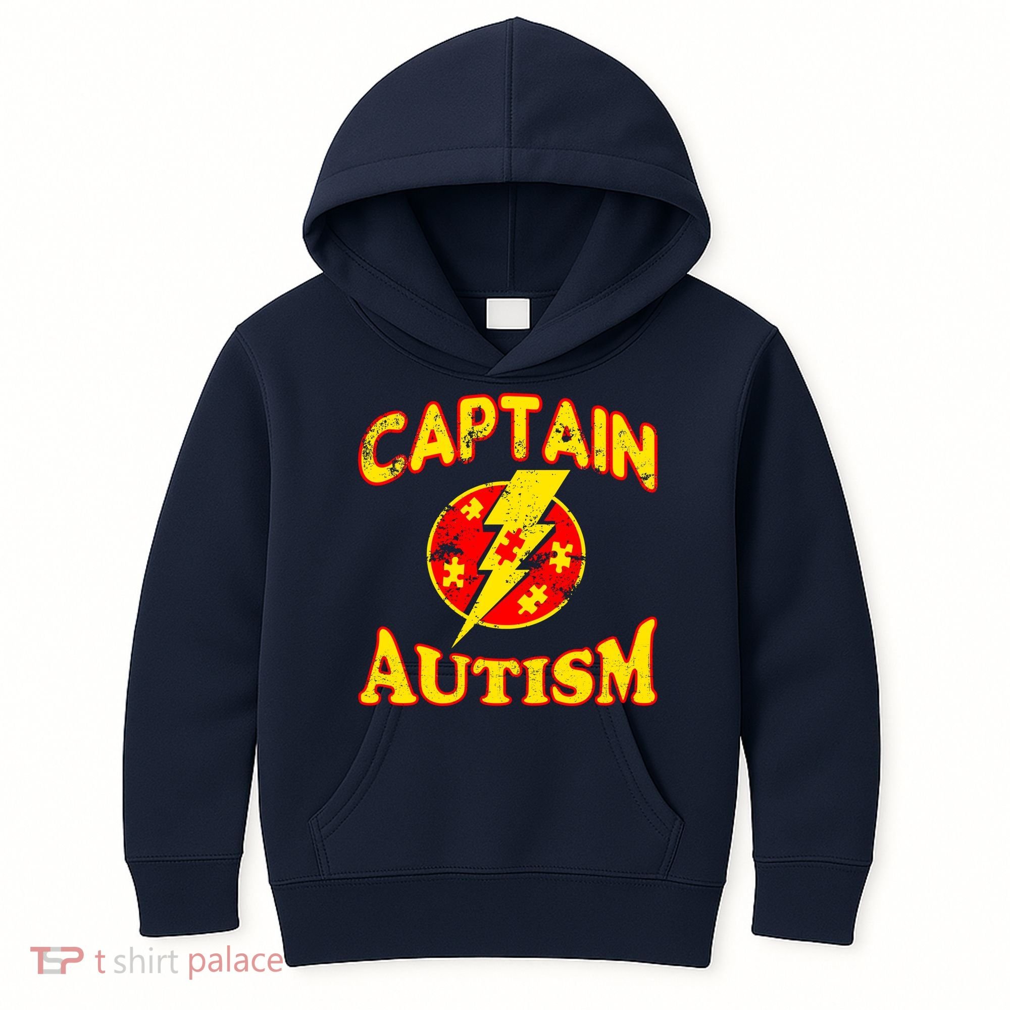 Captain Autism Superhero Logo Kids Hoodie