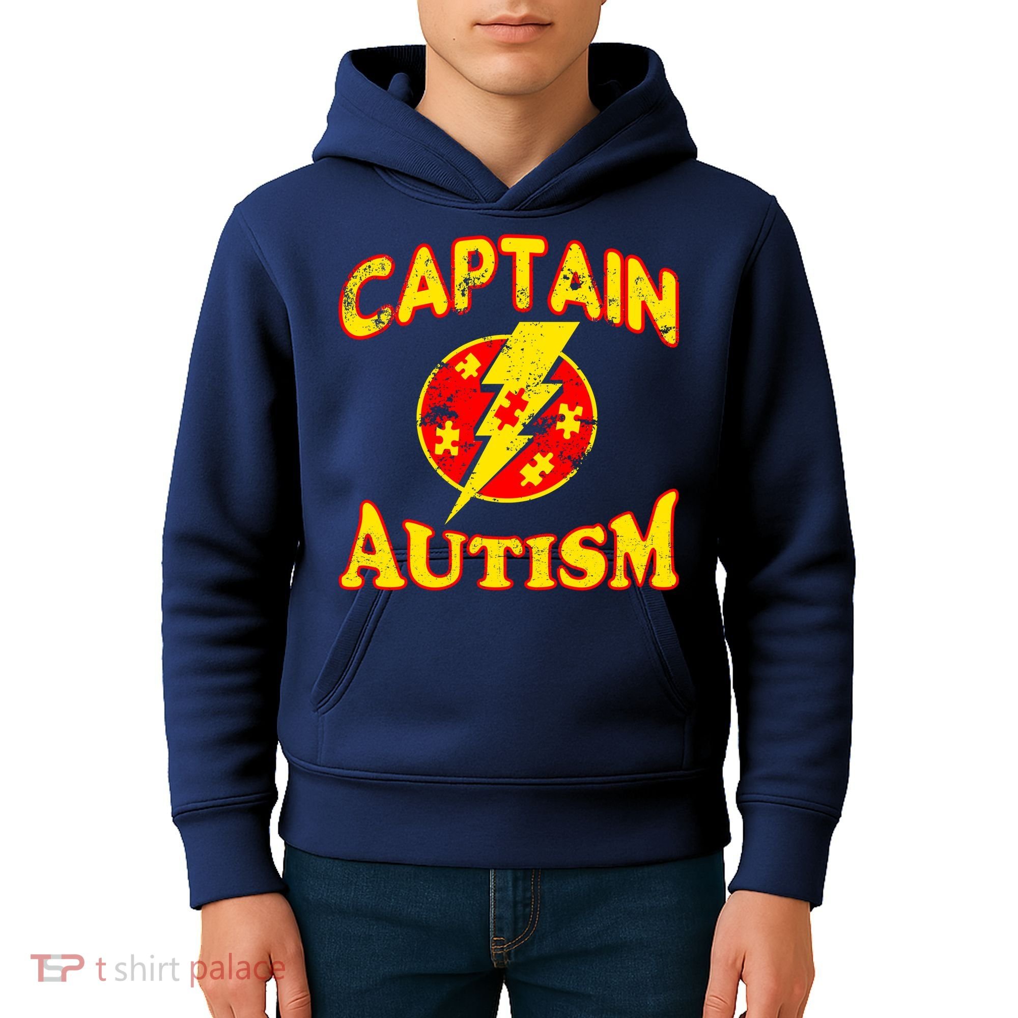 Captain Autism Superhero Logo Kids Hoodie