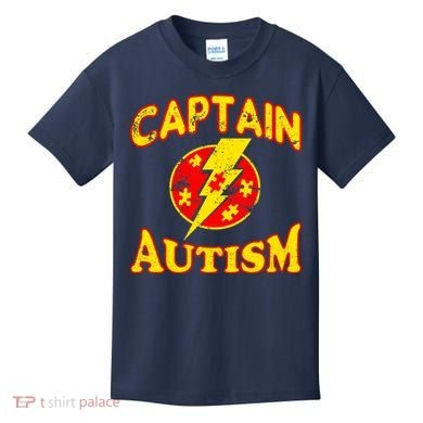 Captain Autism Superhero Logo Kids T-Shirt