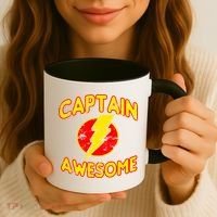 Captain Awesome Comic Logo Coffee Mug thumb 3
