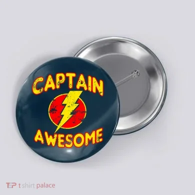 Captain Awesome Comic Logo Button