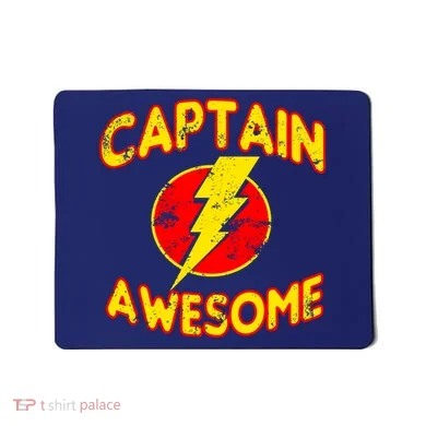 Captain Awesome Comic Logo Mousepad