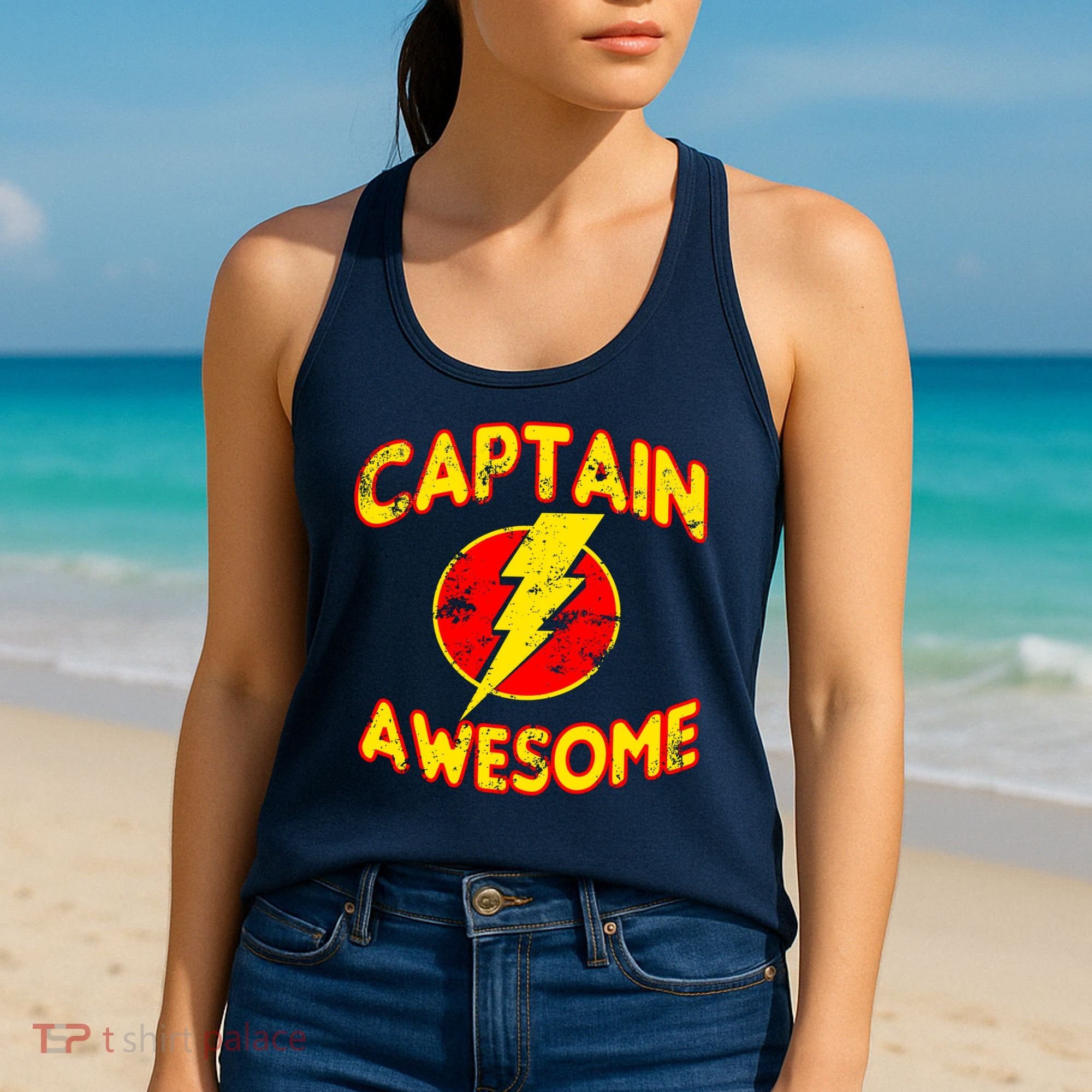 Captain Awesome Comic Logo Women's Tank Top