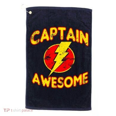 Captain Awesome Comic Logo Golf Towel