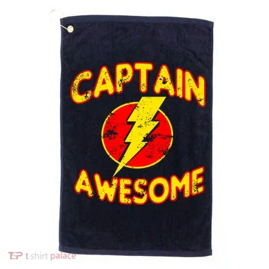 Captain Awesome Comic Logo Golf Towel