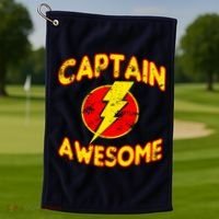 Captain Awesome Comic Logo Golf Towel thumb 1