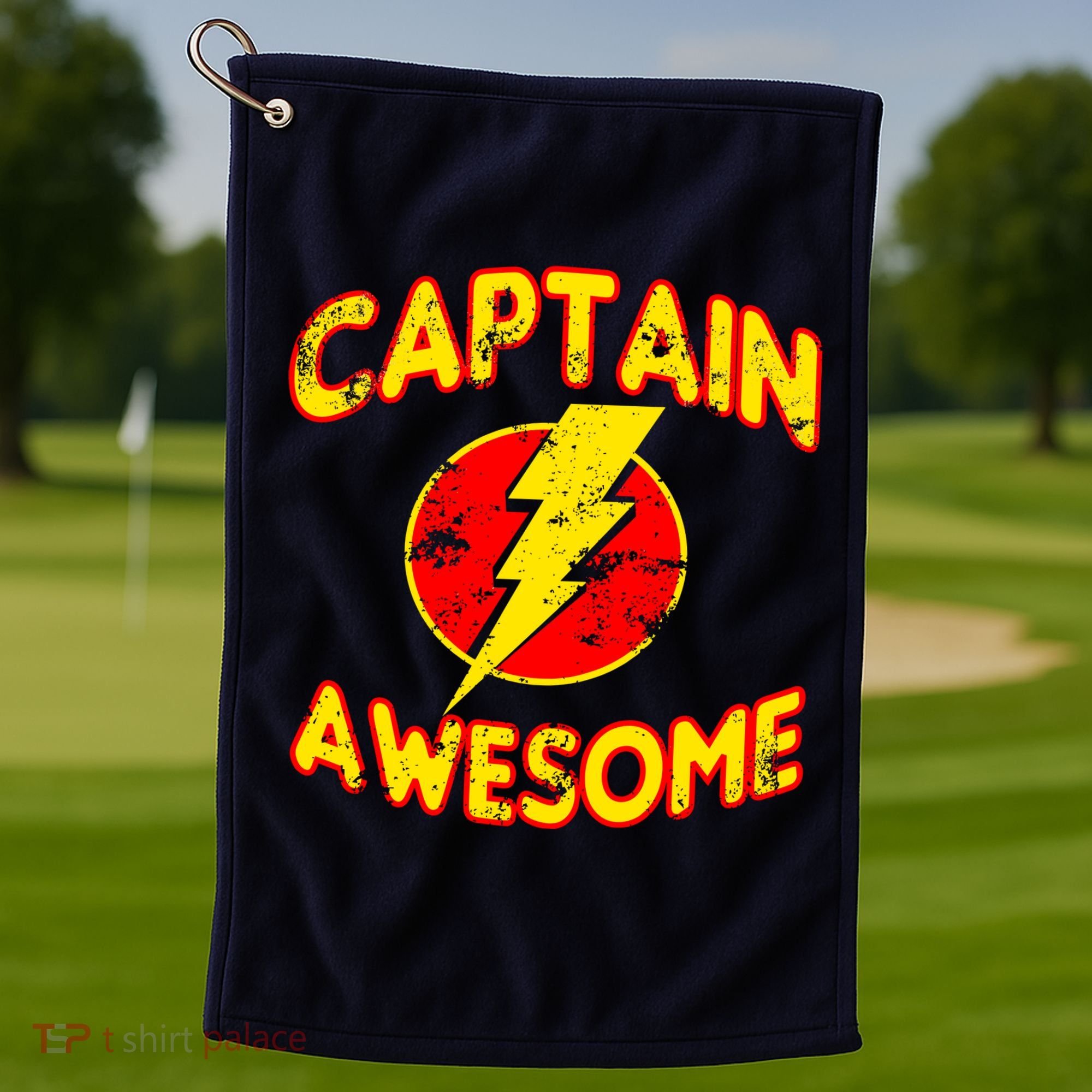 Captain Awesome Comic Logo Golf Towel