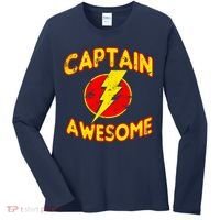 Captain Awesome Comic Logo Women's Long Sleeve Shirt thumb 0