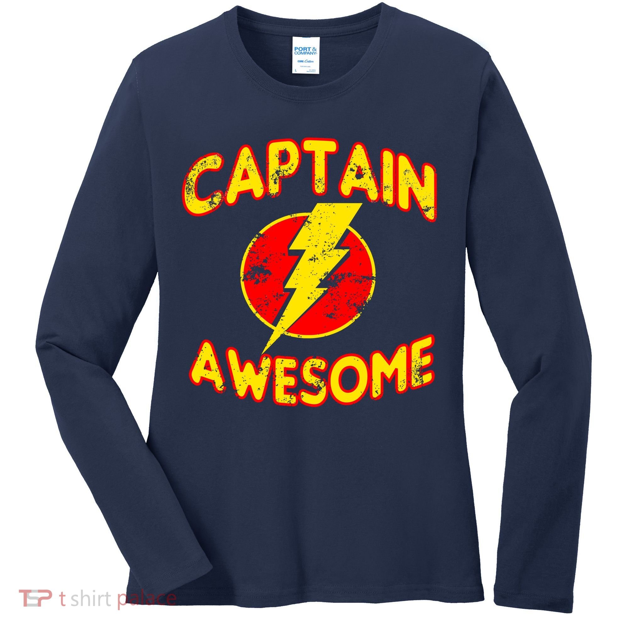 Captain Awesome Comic Logo Women's Long Sleeve Shirt