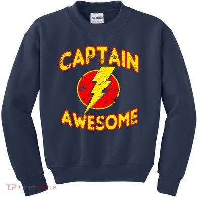 Captain Awesome Comic Logo Kids Sweatshirt