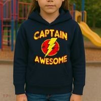 Captain Awesome Comic Logo Kids Hoodie thumb 3