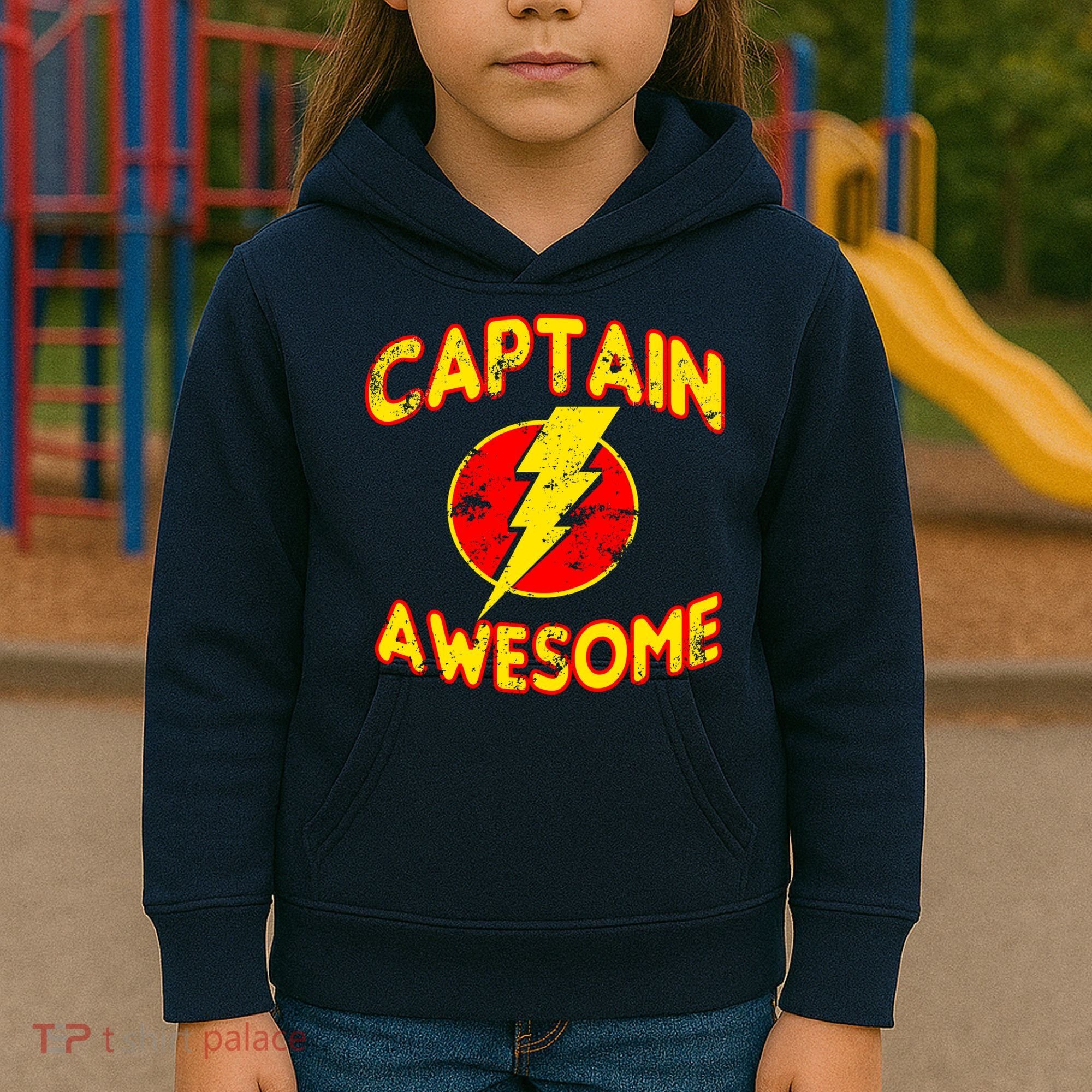 Captain Awesome Comic Logo Kids Hoodie