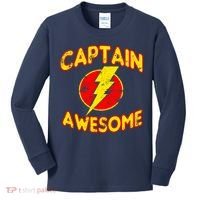 Captain Awesome Comic Logo Kids Long Sleeve Shirt thumb 0