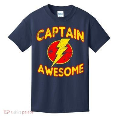 Captain Awesome Comic Logo Kids T-Shirt