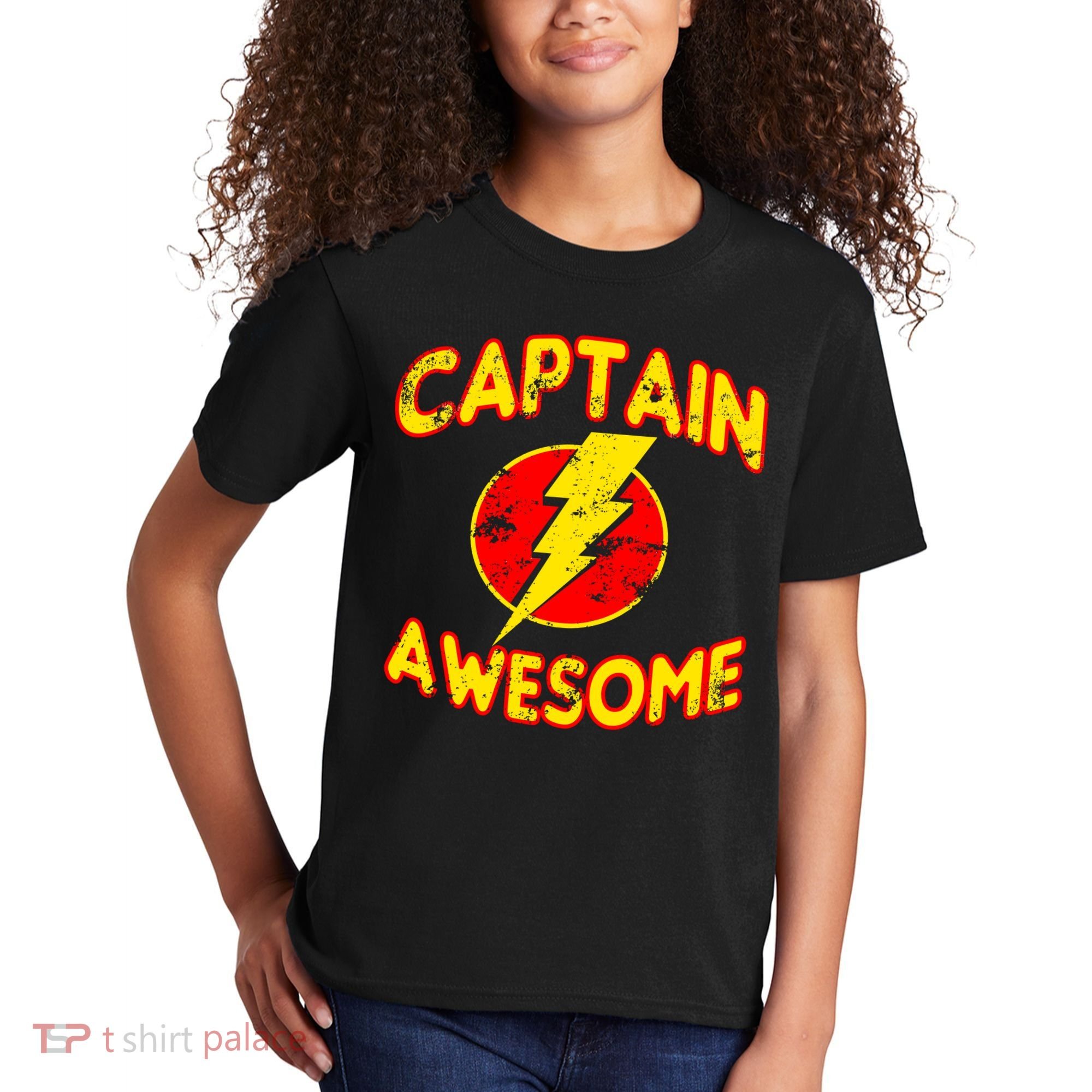 Captain Awesome Comic Logo Kids T-Shirt