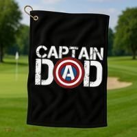 Captain Dad Super Hero Father's Day Golf Towel thumb 1