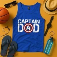 Captain Dad Super Hero Father's Day Tank Top thumb 4