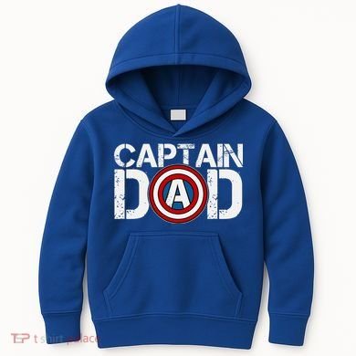 Captain Dad Super Hero Father's Day Kids Hoodie